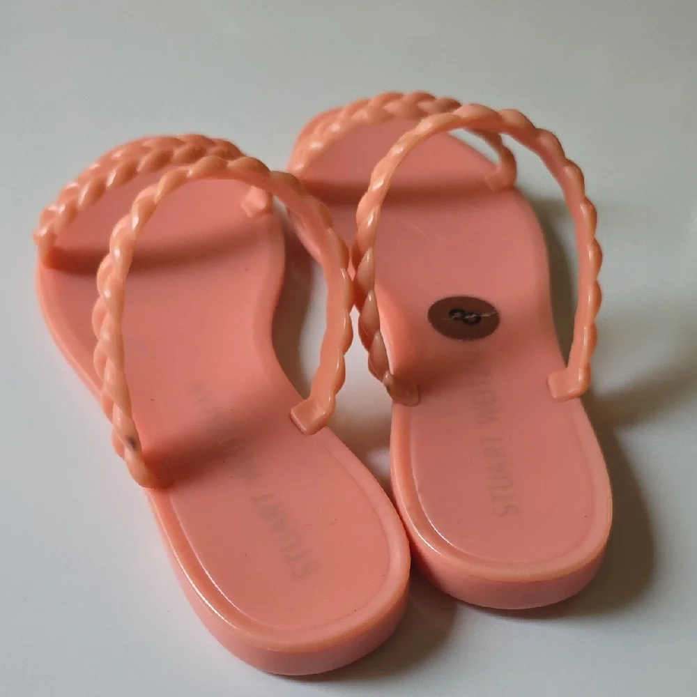 Stuart Weitzman Peach Sandals with Braided Straps. Size‎ 8. NWOT.
